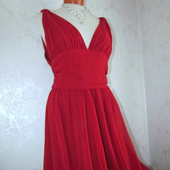 EVER PRETTY BALL GOWN, 16, NWT, BURGUNDY MAXI DRESS, GRACEFUL GRECIAN STYLE - Picture 7 of 8